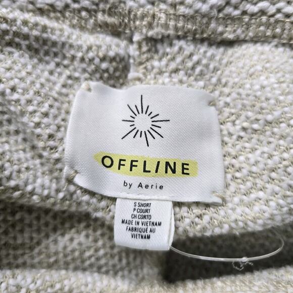 Offline Aerie Vintage Vanilla Cream Waffle Knit Drawstring Jogger Pants Sm Short - Picture 5 of 12
